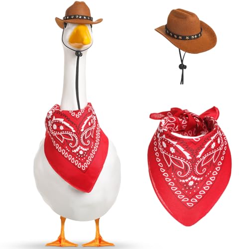 Shyyween Western-Cowboy-Verkleidung für Zementgans, 58,4 cm, Rasengans, Statue, Kleidung, Cowboyhut mit Bandana, Schal, für Garten, Cowboy, Dekoration, Party, Terrasse, Hof, Outdoor Shyyween Western-Cowboy-Verkleidung für Zementgans, 58,4 cm, Rasengans, Statue, Kleidung, Cowboyhut mit Bandana, Schal, für Garten, Cowboy, Dekoration, Party, Terrasse, Hof, Outdoor von Shyyween