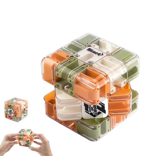 Large Labyrinth 3D Puzzles Maze Cube,Rubik Race Game,3D Cube Maze Games for Kids 8-12,Improve Spatial Recognition and Cultivate Logical Thinking,Stress Balls for Adults (Yellow Green, 1pcs) von SiQiYu