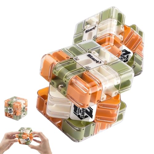 Large Labyrinth 3D Puzzles Maze Cube,Rubik Race Game,3D Cube Maze Games for Kids 8-12,Improve Spatial Recognition and Cultivate Logical Thinking,Stress Balls for Adults (Yellow Green, 2pcs) von SiQiYu