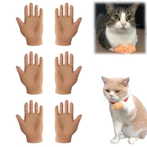 Mini Hands for Cats, Tiny Hands for Cats, Premium Rubber Cat Mini Hands, Small Finger Puppets for Cat Interactive Toy (B) von SiQiYu
