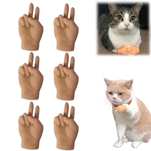 Mini Hands for Cats, Tiny Hands for Cats, Premium Rubber Cat Mini Hands, Small Finger Puppets for Cat Interactive Toy (C) von SiQiYu
