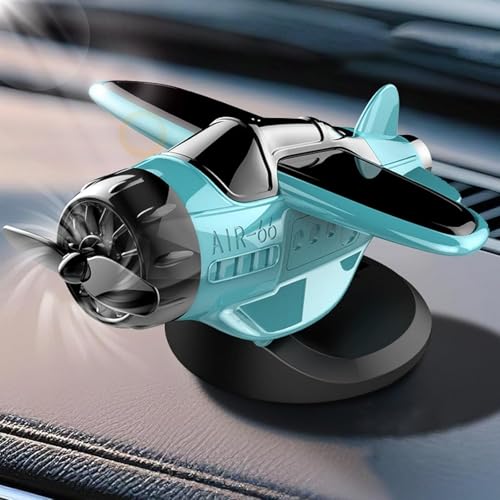 Solar Powered Airplane Shaped Car Ornaments,Solar Powered Airplane for Car,Aircraft Model Interior Decor Auto Propeller Airplane Display Motion Activated Vehicle Decoration (Blue) von SiQiYu