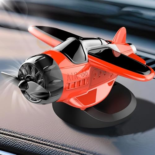 Solar Powered Airplane Shaped Car Ornaments,Solar Powered Airplane for Car,Aircraft Model Interior Decor Auto Propeller Airplane Display Motion Activated Vehicle Decoration (orange) von SiQiYu