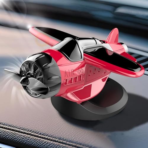Solar Powered Airplane Shaped Car Ornaments,Solar Powered Airplane for Car,Aircraft Model Interior Decor Auto Propeller Airplane Display Motion Activated Vehicle Decoration (red) von SiQiYu