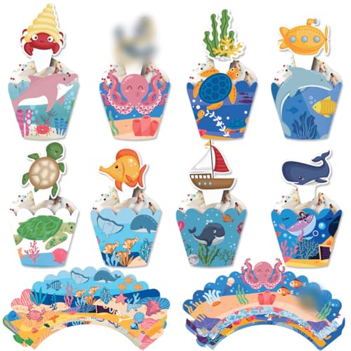 48 Stück Meerestiere Cake Topper,Ozean Themen Cupcake Dekoration,Kuchen Deko Kinder Geburtstags Deko,Meerestiere Kuchen Deko Geburtstag Hai Kuchen Toppers,für Kindergeburtstag Deko 48 Stück Meerestiere Cake Topper,Ozean Themen Cupcake Dekoration,Kuchen Deko Kinder Geburtstags Deko,Meerestiere Kuchen Deko Geburtstag Hai Kuchen Toppers,für Kindergeburtstag Deko von SiSfeL