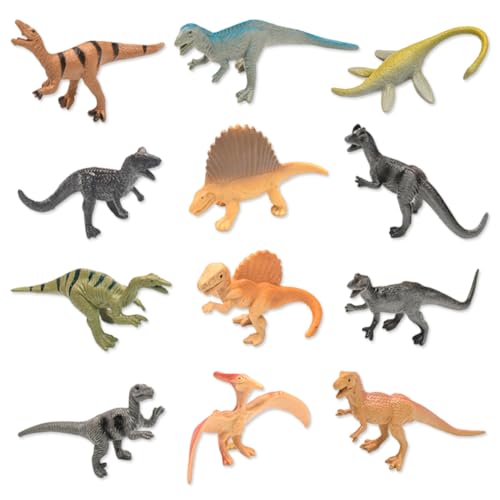 SiSfeL 12PCS Dinosaurier Kunststoff Realistische,Dinosaurier Spielzeug Figuren Mini Tiere,Dinosaurier Set Kinder Kleinkind,Pädagogisches Spielzeug für Jungen Mädchen Geschenke Kindergeburtstag von SiSfeL
