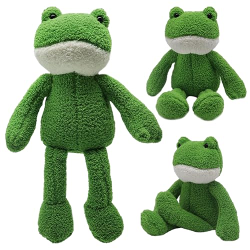 SiSfeL Frosch Kuscheltier Grün Frosch Plüsch Kawaii Frosch Plüschtier Stofftier Soft Langbeinige Frosch Puppen Dekoration Kissen Geschenk fur Kinder Mädchen, 40cm von SiSfeL