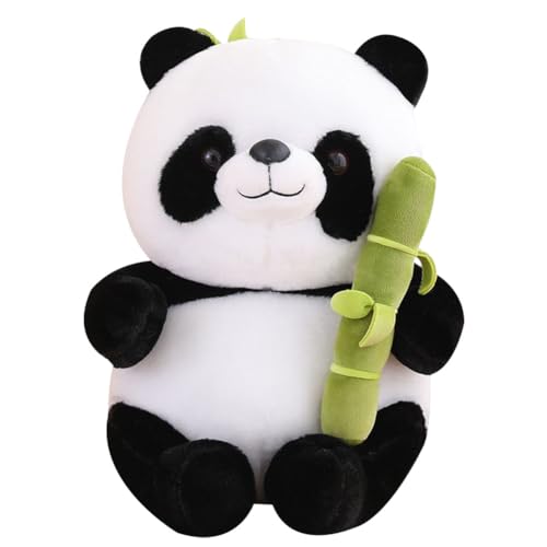 SiSfeL Panda Kuscheltier, Panda Plüsch-Plüschtier, 25cm Cartoon Panda Plüschtiere mit Bambus, Kuscheltiere Geschenk für Kinder Erwachsener, Panda Kuscheltier Schlafkissen von SiSfeL