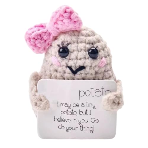 SiSfeL Pocket Hug Positive Kartoffel, Positive Potato Pocket Hug, Mini-Plüsch Lustige Potato Puppe, Strickwolle Puppe, Geschenk für Familie Freund von SiSfeL