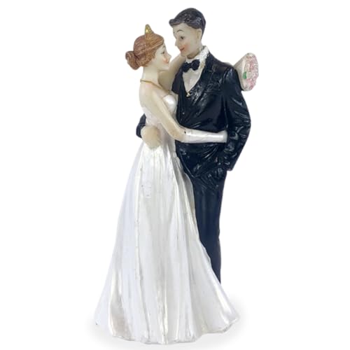 SiSfeL Wedding Cake Topper Figurine, Hochzeitspaar, Tortenfigur Hochzeit, Dekofigur Hochzeitspaar, für Vorschlag Trauung Valentinstag Dekoration von SiSfeL
