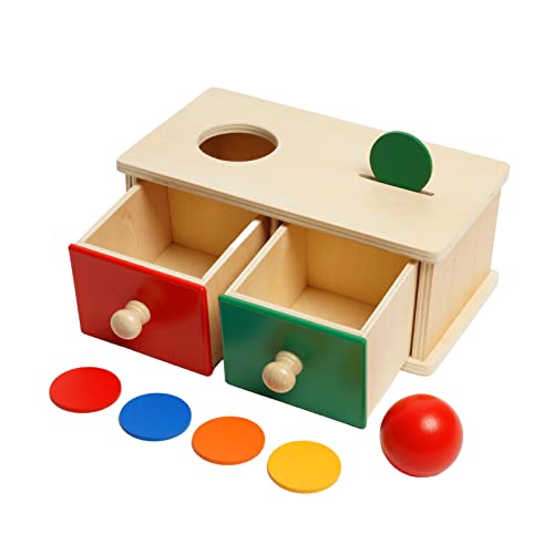 Siairo Montessori-Spielzeug für Kleinkinder, Münze und Ball, 2-in-1-Drop-Box, Objekt-Permanenzbox für Kleinkinder, Babys, Vorschulkinder von Siairo