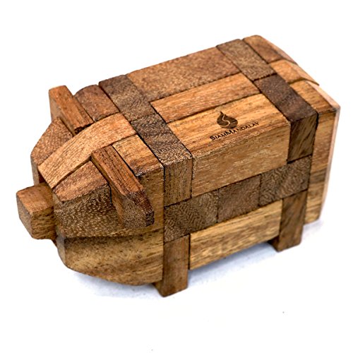 Little Pig: Holz Knobelspiele 3D Wooden IQ Puzzle Holz Geduldspiel aus Holz Brain Teaser Puzzle Schwierige Holzspielzeug Gehirn Holzspiel Kreatives Denkspiel Logikspiele von SiamMandalay