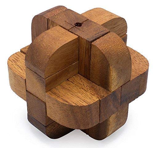 SiamMandalay Neutron: Holz Knobelspiele 3D Magic Wooden 3D IQ Puzzle Holz Geduldspiel aus Holz Brain Teaser Puzzle Schwierige Holzspielzeug Gehirn Holzspiel Kreatives Denkspiel Logikspiele von SiamMandalay