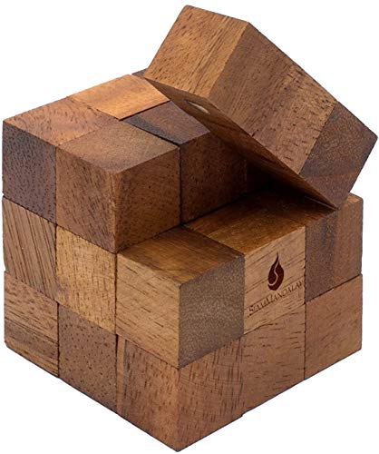SiamMandalay Snake Puzzle Holzpuzzles: Knobelspiele für Erwachsene - Geschicklichkeitsspiele für Kinder - Logikspiel aus Holz 3D Holzpuzzle - Holzspiele - Rätselspiele von SiamMandalay