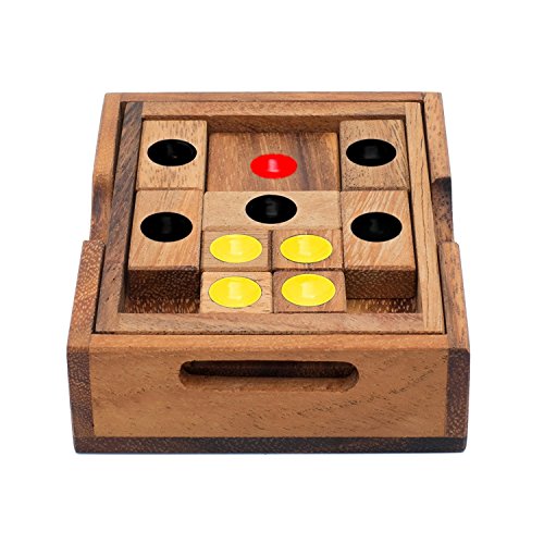 Setting Sun: Gleitblock-Rätsel aus Holz: Schiebespiel - Denkspiel - Knobelspiel - Geduldspiel aus Holz Knobelspiele für Erwachsene Geschicklichkeitsspiele Erwachsene Strategiespiel Logikspiel von SiamMandalay