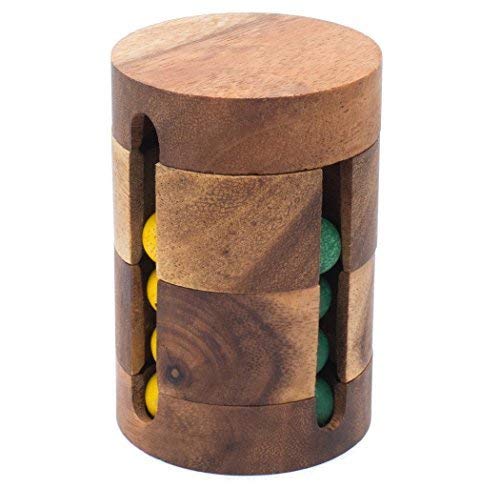 Spinning Drum: knobelspiele für Erwachsene holzspiele für für Kinder ab 12 Dreh-Puzzle - Kugelpuzzle - Denkspiel - Knobelspiel - Geduldspiel - Logikspiel aus Holz von SiamMandalay