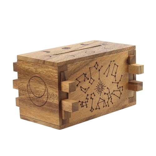 The Celestial Box: Zodiac Wood Puzzle Box - Secret Lock Box Game Intricate - Money and Gift Card Holder. Brain Teaser, Hidden Compartment, and Decorative Keepsake Box von SiamMandalay