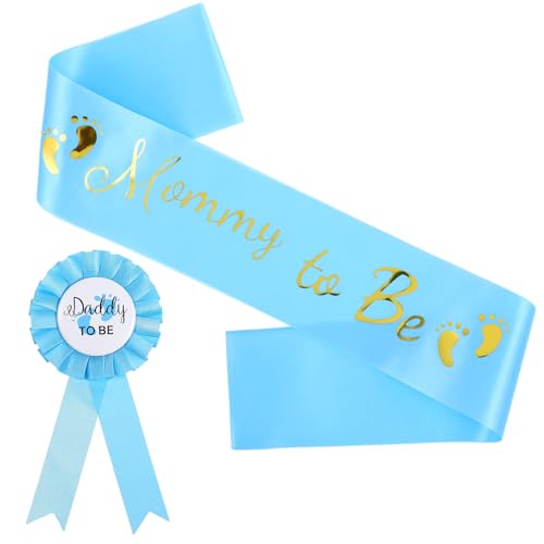 Sibba 2er Pack Blaue Babyparty Schärpe Zukünftige Mutter Abzeichen Mama Zukünftiger papa Dekorationen Requisiten Zur Enthüllung des Geschlechts Andenkengeschenke Schärpe für Mütter Als Partygeschenke Sibba 2er Pack Blaue Babyparty Schärpe Zukünftige Mutter Abzeichen Mama Zukünftiger papa Dekorationen Requisiten Zur Enthüllung des Geschlechts Andenkengeschenke Schärpe für Mütter Als Partygeschenke von Sibba