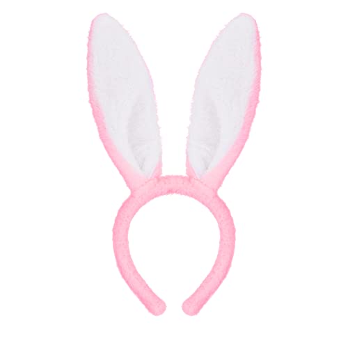 Sibba Kaninchen Ohren Stirnband Plüsch Hase Hasenohren Haarreif für Kinder Weihnachten Osterhasen Hüte Kostüm Zubehör Bunny Ear Haarband Haarbänder Mädchen Erwachsene Karneval Cosplay Party (Hellrosa) von Sibba