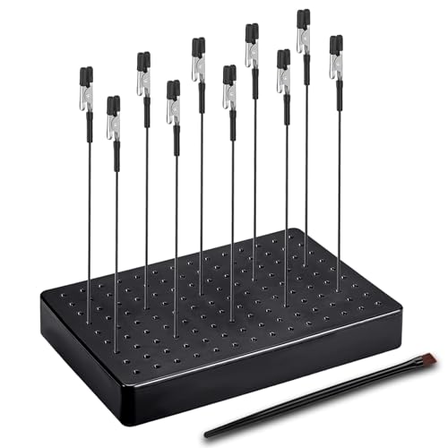 Siblaies Modellbau zubehör, 10 x Farben Standfuß, 1 Bürste und 1 Widerlager. Robuste und stabile Dritte Hand Krokodilklemmen. Ideal für Modellierung, Airbrush Werkzeug und Helfende Hand Löten. von Siblaies