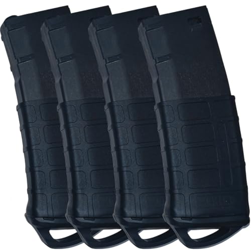 Sibo - Airsoft Magazin Gummi Cover Softair Gewehr (4er Pack) - Taktischer Magpul Stil Griff - Kompatibel mit Mid Cap Hi Cap - Magazin Hülle Airsoft M4 M16 AR15 MilSim Bio BBS (Schwarz) von Sibo