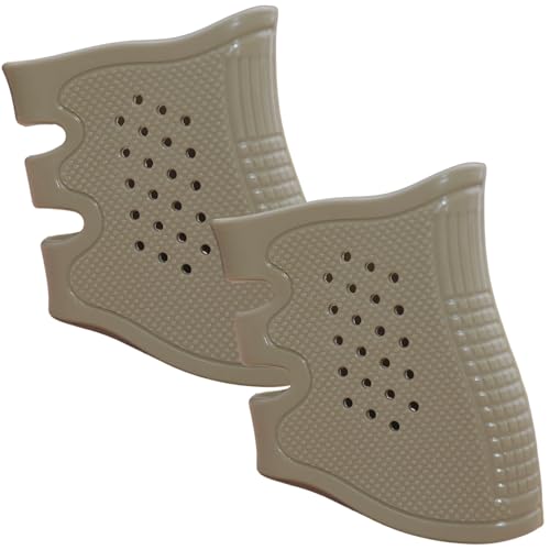 Sibo - Airsoft Griffhülle Pistole (2er Pack) - Ergonomischer Rutschfester Griff für Pistole oder Gewehr - Gummi Silikonhülle - Softair Zubehör für Airsoft, Jagd, Schießen, Outdoor (Coyote Brown) von Sibo
