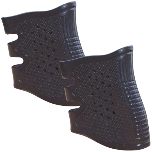 Sibo – Airsoft Griffhülle Pistole (2er Pack) – Ergonomischer Rutschfester Griff für Pistole oder Gewehr – Gummi Silikonhülle – Softair Zubehör für Airsoft, Jagd, Schießen, Outdoor (Schwarz) von Sibo