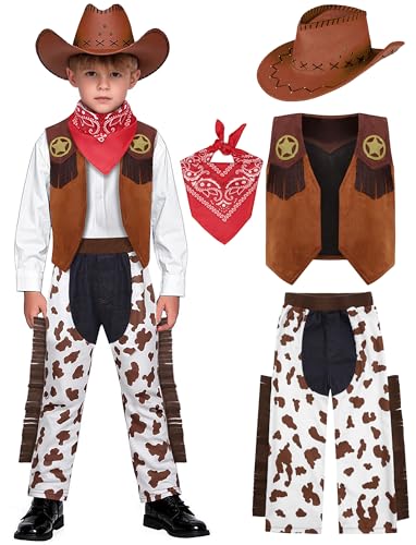 Sicypoty Cowboy-Kostüm für Jungen und Mädchen, braunes Western-Kostüm für Halloween, Cosplay, 5-7 Jahre Sicypoty Cowboy-Kostüm für Jungen und Mädchen, braunes Western-Kostüm für Halloween, Cosplay, 5-7 Jahre von Sicypoty