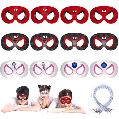 Kinder Party Masken, 12 Stück Hero Cosplay Masken, Cartoon Spider Maske für Rollenspiele, Erwachsene, Kindergeburtstag, Partygeschenke Kinder Party Masken, 12 Stück Hero Cosplay Masken, Cartoon Spider Maske für Rollenspiele, Erwachsene, Kindergeburtstag, Partygeschenke von Sidesea