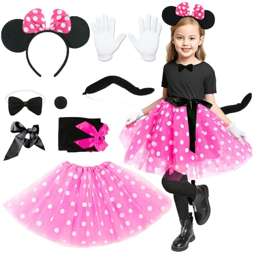 Sidesea Damen Maus Mouse Kostüm, Karneval Kostüme für Kinder Mädchen Tüllrock Mouse Ohren Haarreif Fasching von Sidesea