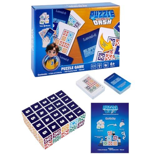 Puzzle Word Game, Raumlogik Denkspiel Space Logic Thinking Board Game Graphics Matching Familienpuzzle für Kinder & Erwachsene (Blau) von Siebkorb