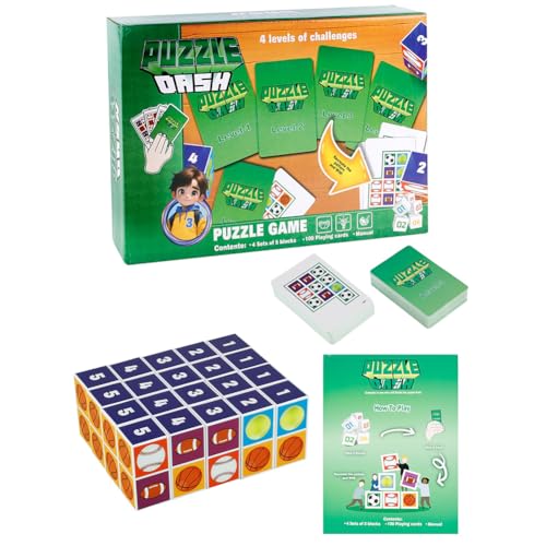 Puzzle Word Game, Raumlogik Denkspiel Space Logic Thinking Board Game Graphics Matching Familienpuzzle für Kinder & Erwachsene (Grün) von Siebkorb
