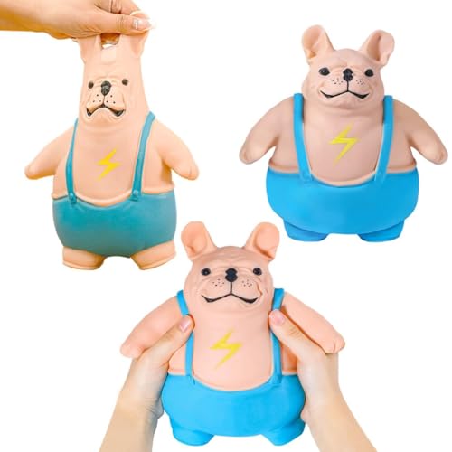 Siebkorb Stress Schwein Stress Spielzeug,9*9cm Anti Stress Geschenke Piggy Squeeze Toy für Erwachsene und Kinder, 180g Fidget Toys zur Beruhigung und Entspannung (Hund) von Siebkorb