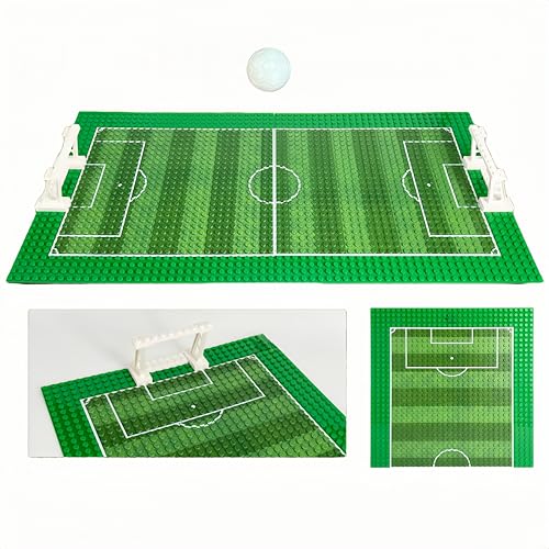 Siellmy Baustein Fußballfeld Grundplatte mit Fußballtor, 2 Stück Fußball-Arena Fußballplatz für Bauklötze, Kompatibel mit Allen großen Marken Minifiguren, 2 Stück 25 x 25 cm, 32 x 32 Punkte Siellmy Baustein Fußballfeld Grundplatte mit Fußballtor, 2 Stück Fußball-Arena Fußballplatz für Bauklötze, Kompatibel mit Allen großen Marken Minifiguren, 2 Stück 25 x 25 cm, 32 x 32 Punkte von Siellmy