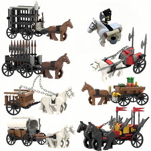Siellmy Mittelalterliche Militärfiguren Kutsche Streitwagen Baustein Set, 6 Sätze Custom Kriegspferd Kerkerwagen Holzkarre Kit für Minifiguren, kompatibel mit Großen Marken Siellmy Mittelalterliche Militärfiguren Kutsche Streitwagen Baustein Set, 6 Sätze Custom Kriegspferd Kerkerwagen Holzkarre Kit für Minifiguren, kompatibel mit Großen Marken von Siellmy