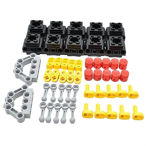 Siellmy Technik Ersatzteile Set, 52 Stück Technic Motoren Getriebe Steine Bausat Enthält Zylinder, Kolben, Pleuelstange, Zapfenverbindungsblock, Kurbelwelle und Kurbelwellenzentrum, Technic Teile Stei Siellmy Technik Ersatzteile Set, 52 Stück Technic Motoren Getriebe Steine Bausat Enthält Zylinder, Kolben, Pleuelstange, Zapfenverbindungsblock, Kurbelwelle und Kurbelwellenzentrum, Technic Teile Stei von Siellmy