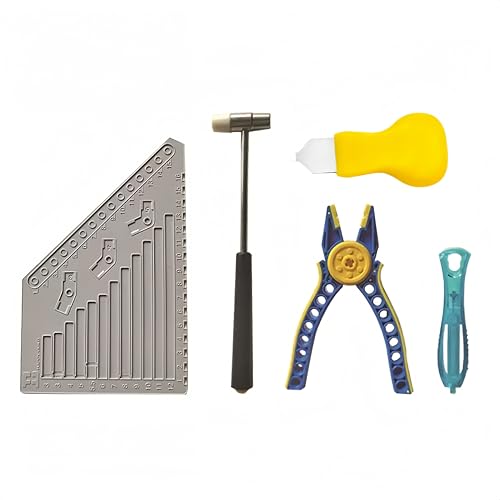 Siellmy Technik Ersatzteile Set, 5PCS Brick Separator Werkzeug inklusive Steinlöser, Messlineal, Hammer, Hilfszange, Klemmbausteine Steinetrenner Brechstange Bausteine Trenner Kompatibel mit Technic E von Siellmy