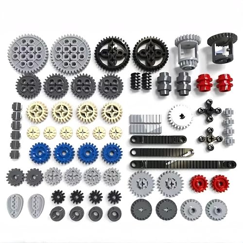Siellmy Technik Ersatzteile Set, 74 Stück Technik Getriebe Zahnrad Zahnstange Technic Klemmbausteine Getriebe Zahnräder Differential Teile Steine Bausteine Bausatz von Siellmy