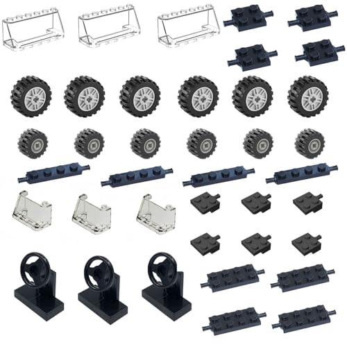 Siellmy Technik Räder, Reifen und Achs Set mit Windschutzscheibe und Lenkrad, 39 Teile Technik Ersatzteile Set Klemmbausteine Bausatz Kompatibel mit Technic Parts and Pieces Siellmy Technik Räder, Reifen und Achs Set mit Windschutzscheibe und Lenkrad, 39 Teile Technik Ersatzteile Set Klemmbausteine Bausatz Kompatibel mit Technic Parts and Pieces von Siellmy