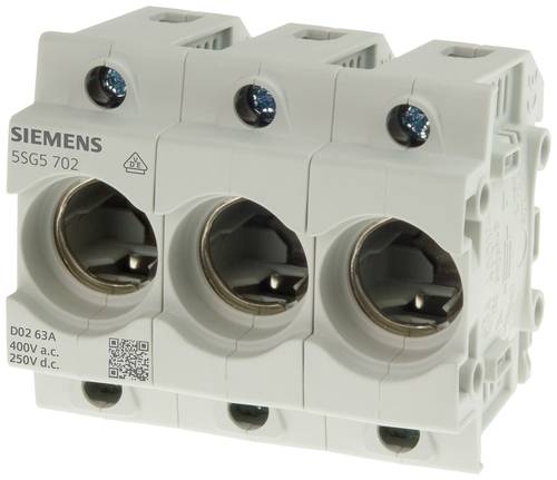 Siemens 5SG5702 Sicherungssockel Sicherungsgröße = D02 3polig 6A 5St. von Siemens