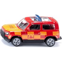SIKU 1568 - Land Rover Defender Feuerwehr, Spielzeug-Auto, Metall/Kunststoff, Rot/Gelb, Anhängerkupplung von Sieper GmbH