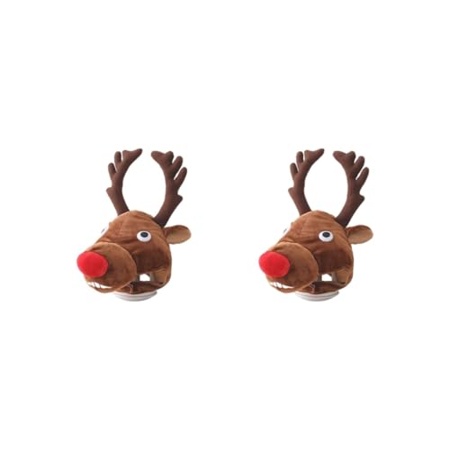 Siepificius 2er-Set lustige Plüschtiere Rentier Kapuze Hut niedlicher Kopfschmuck Kostüm Kopfbedeckung Party Siepificius 2er-Set lustige Plüschtiere Rentier Kapuze Hut niedlicher Kopfschmuck Kostüm Kopfbedeckung Party von Siepificius
