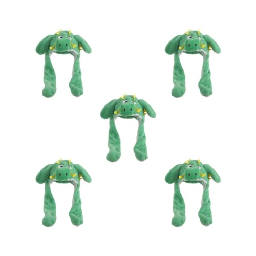 Siepificius 5er-Set Drachenhut, Plüschschal, trendig, bewegliche Ohren, Hut für Mädchen, Jungen, Teenager, Halloween, Grün Siepificius 5er-Set Drachenhut, Plüschschal, trendig, bewegliche Ohren, Hut für Mädchen, Jungen, Teenager, Halloween, Grün von Siepificius
