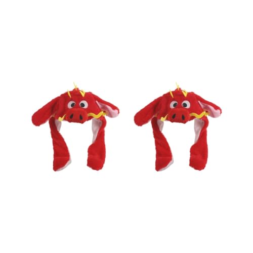 Siepificius Drachenhut, Plüschschal, trendig, bewegliche Ohren, Hut für Mädchen, Jungen, Teenager, Halloween, Rot, 2 Stück Siepificius Drachenhut, Plüschschal, trendig, bewegliche Ohren, Hut für Mädchen, Jungen, Teenager, Halloween, Rot, 2 Stück von Siepificius