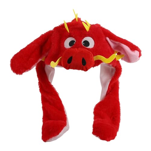 Siepificius Drachenhut, Plüschschal, trendig, bewegliche Ohren, Hut für Mädchen, Jungen, Teenager, Halloween, Rot Siepificius Drachenhut, Plüschschal, trendig, bewegliche Ohren, Hut für Mädchen, Jungen, Teenager, Halloween, Rot von Siepificius