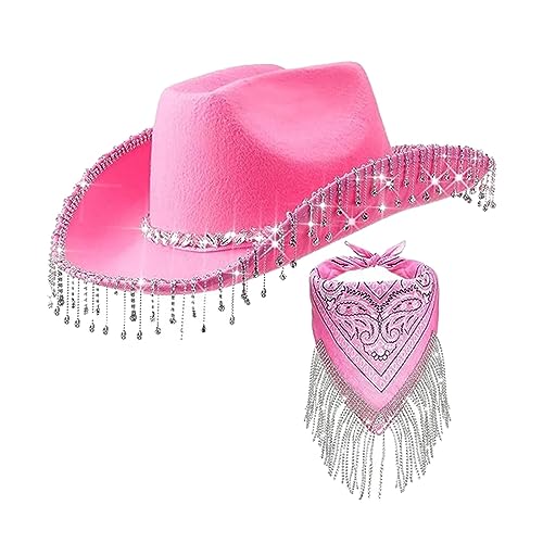 Siepificius Western Cowboy Cowgirl Hut Bling Strass Fransen Hut Halloween Kostüme Rosa 12,5cm Siepificius Western Cowboy Cowgirl Hut Bling Strass Fransen Hut Halloween Kostüme Rosa 12,5cm von Siepificius