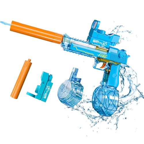Wasserpistole Spielzeug Elektrisch Automatische Wasserpistole Große Reichweite Wasserspritzpistole für Kinder Erwachsene Outdoor,Strand,Pool,Party von Siereolly
