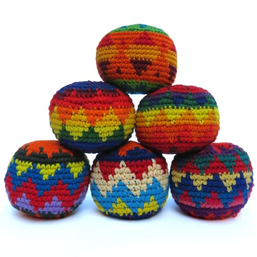 Hacky Sack Ball - Footbag - Haggysack - Hackisack Bälle - Häckisäck - Kickbälle - Jonglierbälle (6er Set) von Siesta