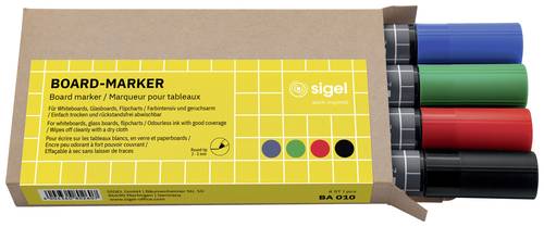 Sigel BA010 Whiteboardmarker Set Blau, Grün, Rot, Schwarz N/A von Sigel