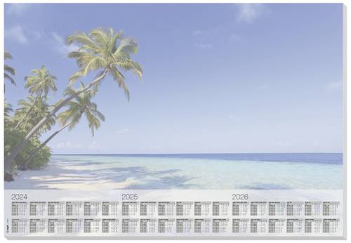 Sigel HO470 Schreibunterlage Beach 3-Jahreskalender Mehrfarbig (B x H) 595mm x 410mm von Sigel